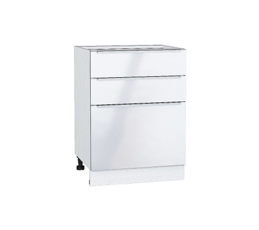 Шкаф нижний с 3-мя ящиками Фьюжн, цвет: Angel