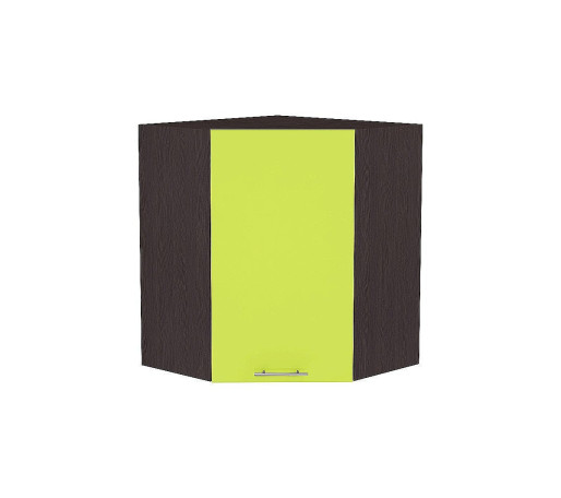 Шкаф верхний угловой Валерия-М, цвет: Лайм глянец