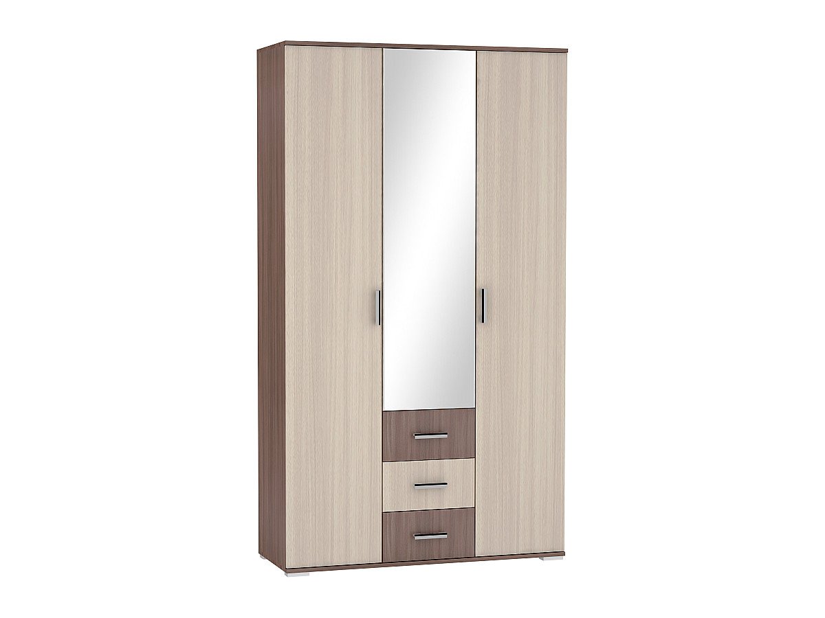 Шкаф трехстворчатый Рошель ШК-803 с ящиками, цвет: Ясень шимо светлый/темный Шкаф трехстворчатый Рошель ШК-803 с ящиками, цвет: Ясень шимо светлый/темный