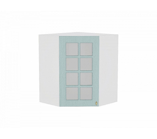 Шкаф верхний угловой остекленный Прованс, цвет: Голубой