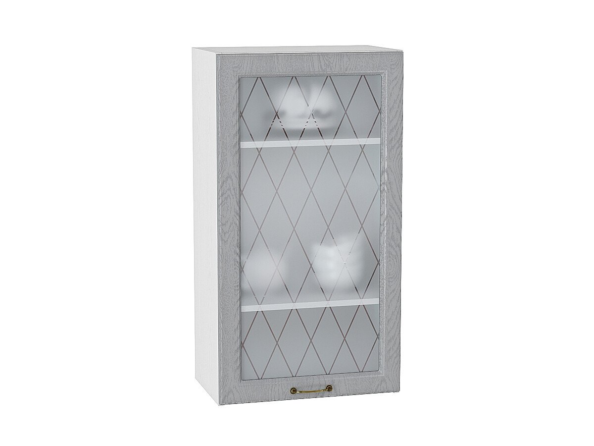 Шкаф верхний с 1-ой остекленной дверцей Ницца, цвет: Дуб серый Шкаф верхний с 1-ой остекленной дверцей Ницца, цвет: Дуб серый