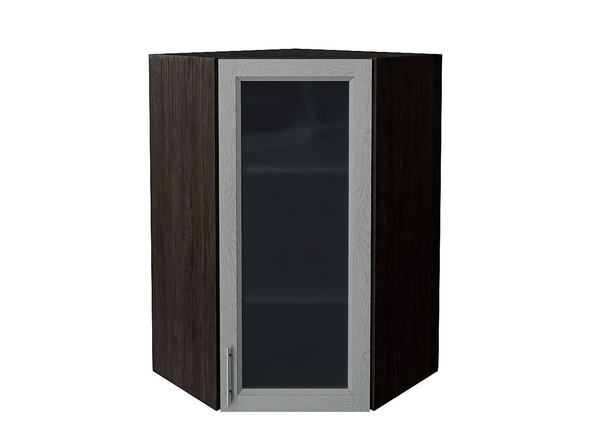 Шкаф верхний угловой остекленный Сканди, цвет: Grey Softwood Шкаф верхний угловой остекленный Сканди, цвет: Grey Softwood