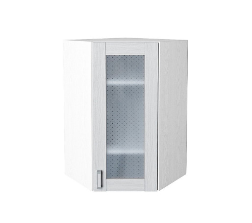 Шкаф верхний угловой остекленный Лофт, цвет: Snow Veralinga
