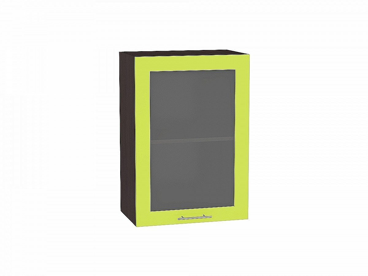 Шкаф верхний с 1-ой остекленной дверцей Валерия-М, цвет: Лайм глянец Шкаф верхний с 1-ой остекленной дверцей Валерия-М, цвет: Лайм глянец