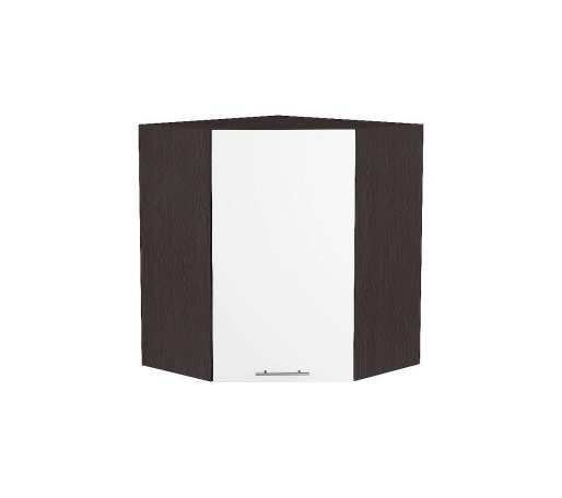 Шкаф верхний угловой Валерия-М, цвет: Белый глянец