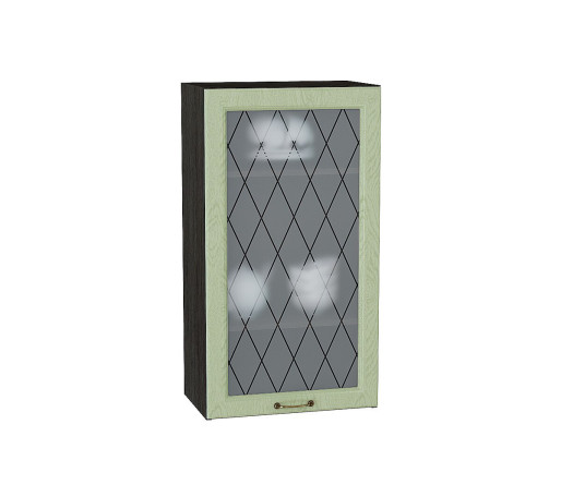 Шкаф верхний с 1-ой остекленной дверцей Ницца, цвет: Дуб оливковый