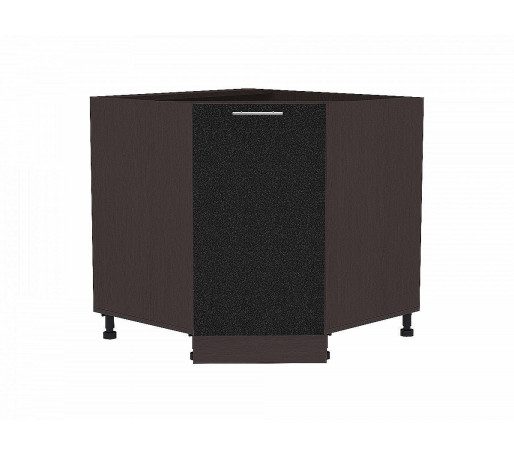 Шкаф нижний угловой (трапеция) Валерия-М, цвет: Черный металлик