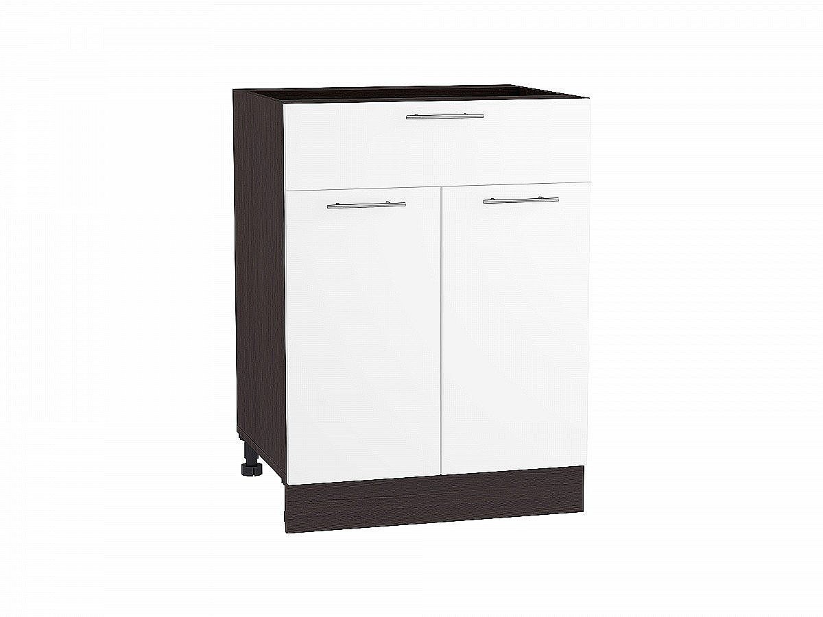 Шкаф нижний с 2-мя дверцами и ящиком Валерия-М, цвет: Белый глянец Шкаф нижний с 2-мя дверцами и ящиком Валерия-М, цвет: Белый глянец