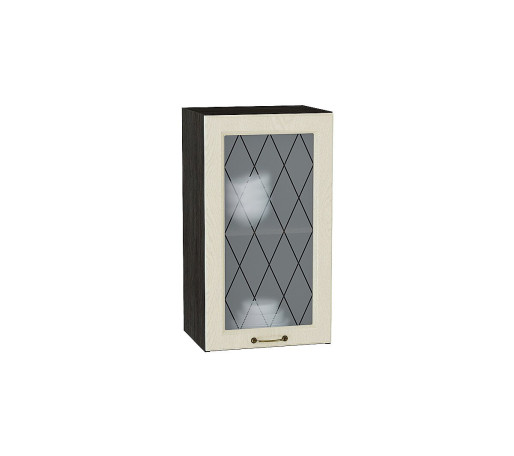 Шкаф верхний с 1-ой остекленной дверцей Ницца, цвет: Дуб крем