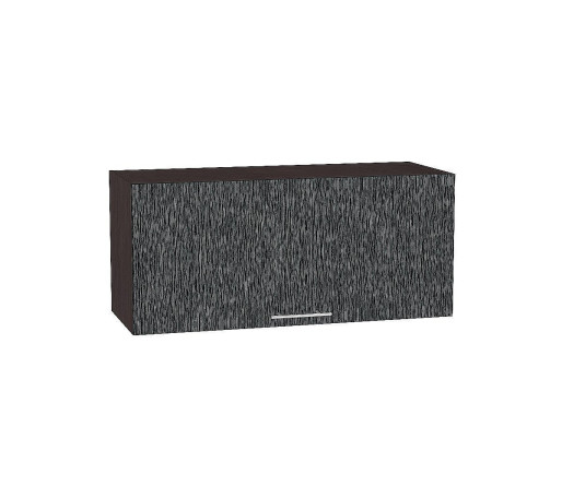 Шкаф верхний горизонтальный глубокий Валерия-М, цвет: Черный металлик дождь