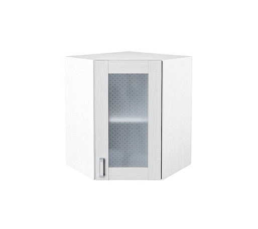 Шкаф верхний угловой остекленный Лофт, цвет: Snow Veralinga