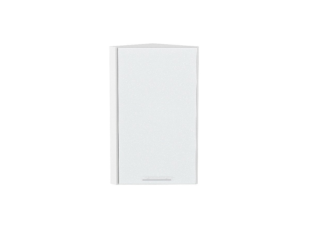 Шкаф верхний торцевой Валерия-М, цвет: Белый металлик Шкаф верхний торцевой Валерия-М, цвет: Белый металлик