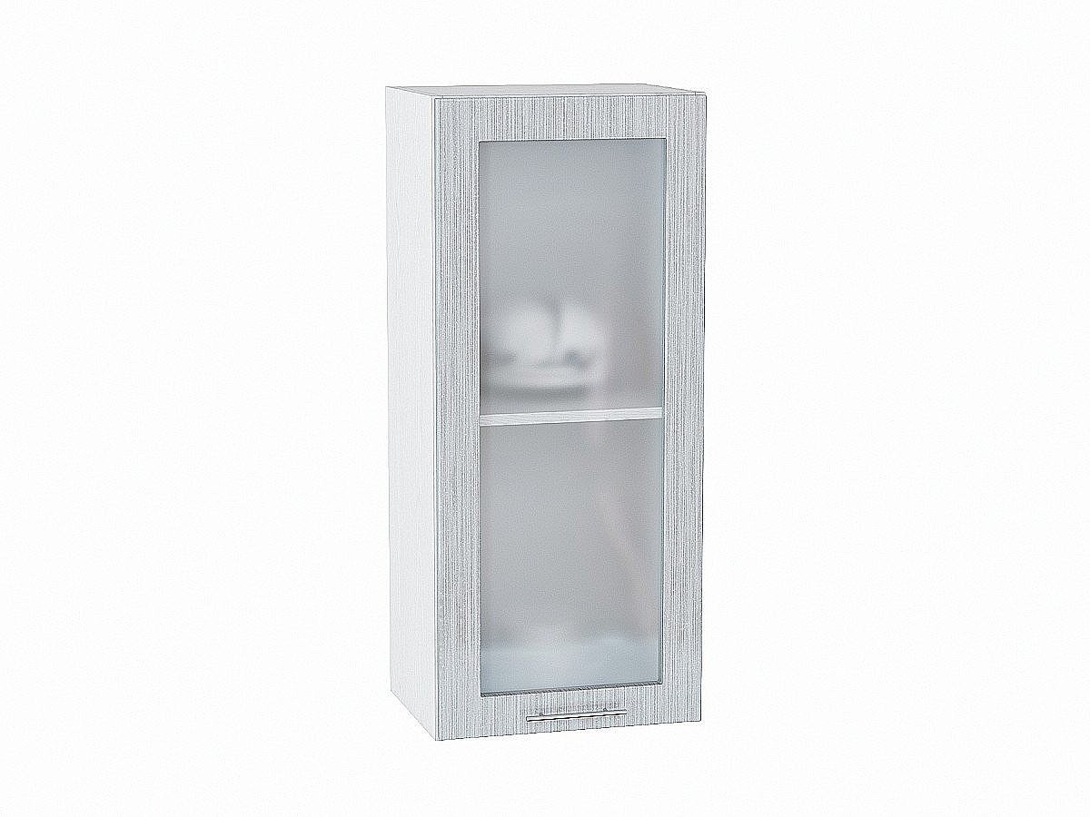 Шкаф верхний с 1-ой остекленной дверцей Валерия-М, цвет: Серый металлик дождь светлый Шкаф верхний с 1-ой остекленной дверцей Валерия-М, цвет: Серый металлик дождь светлый