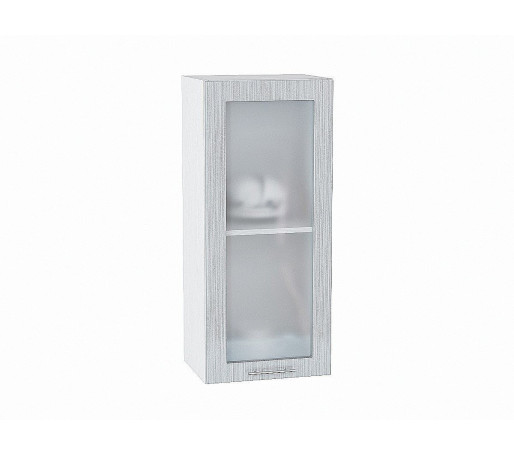 Шкаф верхний с 1-ой остекленной дверцей Валерия-М, цвет: Серый металлик дождь светлый