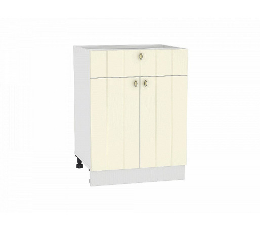 Шкаф нижний с 2-мя дверцами и ящиком Прованс, цвет: Ваниль