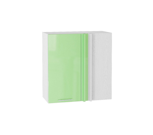Шкаф верхний прямой угловой Валерия-М, цвет: Салатовый глянец