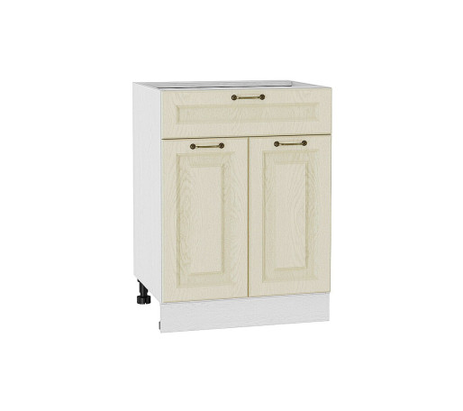 Шкаф нижний с 2-мя дверцами и ящиком Ницца, цвет: Дуб крем