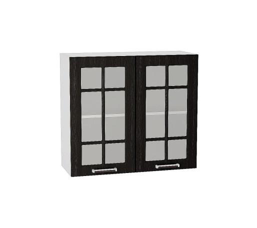 Шкаф верхний с 2-мя остекленными дверцами Прага, цвет: Венге Премиум