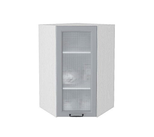 Шкаф верхний угловой остекленный Ницца, цвет: Magnum