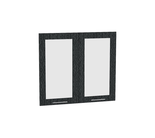 Комплект фасадов Валерия-М со стеклом для каркаса Ф-55Н В809, цвет: Черный металлик дождь