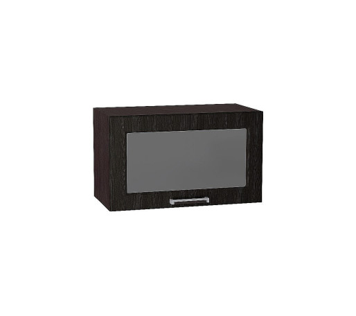 Шкаф верхний горизонтальный остекленный глубокий Прага, цвет: Венге Премиум