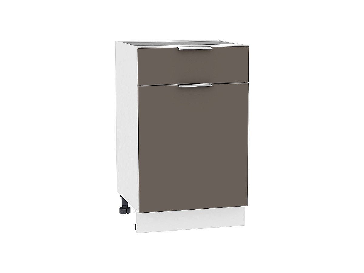 Шкаф нижний с 1-ой дверцей и ящиком Терра, цвет: Смоки Софт Шкаф нижний с 1-ой дверцей и ящиком Терра, цвет: Смоки Софт