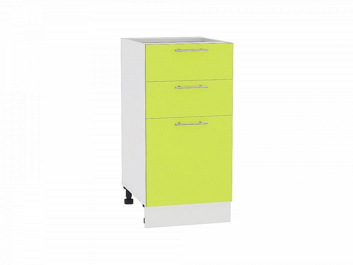 Шкаф нижний с 3-мя ящиками Валерия-М, цвет: Лайм глянец Шкаф нижний с 3-мя ящиками Валерия-М, цвет: Лайм глянец