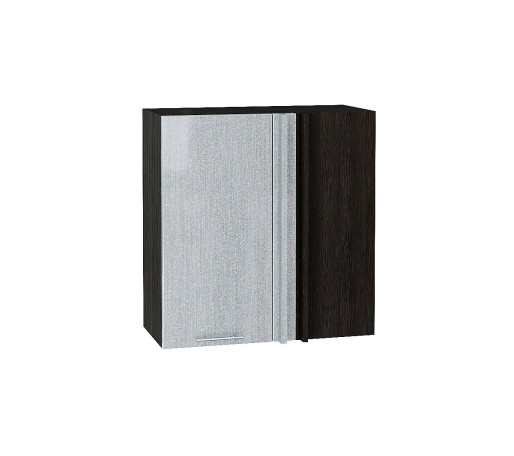 Шкаф верхний прямой угловой Валерия-М, цвет: Серый металлик дождь светлый