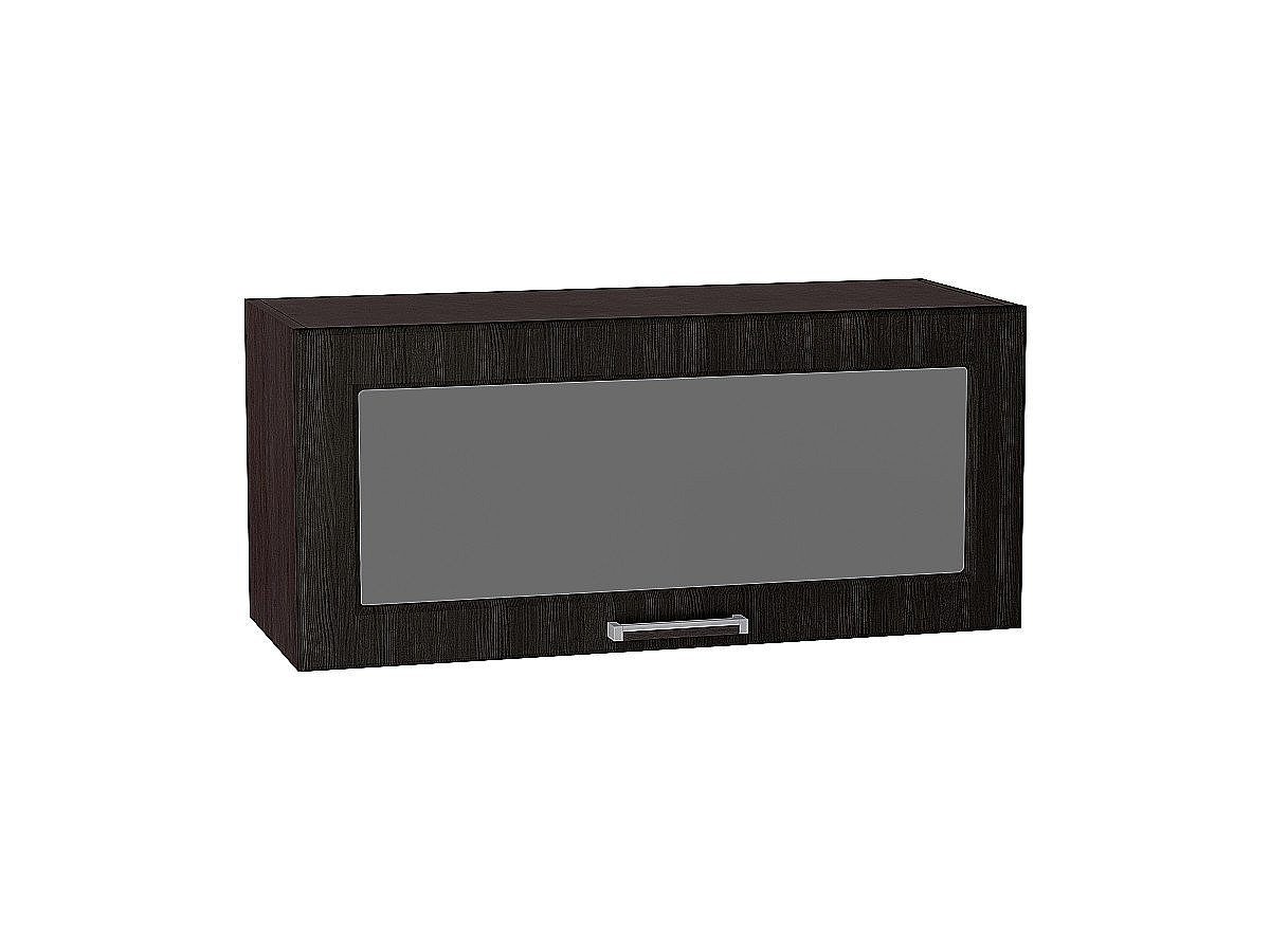 Шкаф верхний горизонтальный остекленный глубокий Прага, цвет: Венге Премиум Шкаф верхний горизонтальный остекленный глубокий Прага, цвет: Венге Премиум