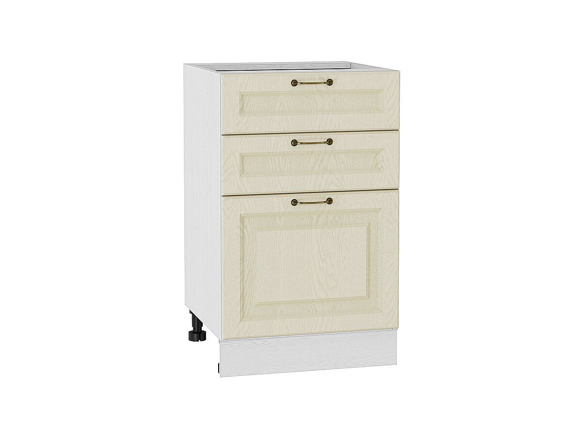 Шкаф нижний с 3-мя ящиками Ницца, цвет: Дуб крем Шкаф нижний с 3-мя ящиками Ницца, цвет: Дуб крем