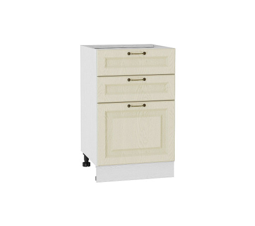 Шкаф нижний с 3-мя ящиками Ницца, цвет: Дуб крем