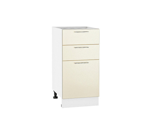 Шкаф нижний с 3-мя ящиками Валерия-М, цвет: Бежевый металлик