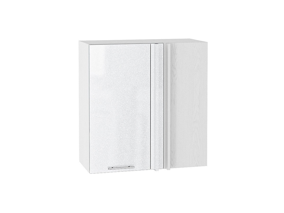 Шкаф верхний прямой угловой Валерия-М, цвет: Белый металлик Шкаф верхний прямой угловой Валерия-М, цвет: Белый металлик