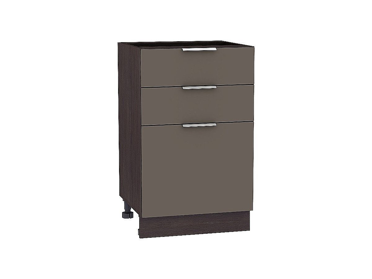 Шкаф нижний с 3-мя ящиками Терра, цвет: Смоки Софт Шкаф нижний с 3-мя ящиками Терра, цвет: Смоки Софт
