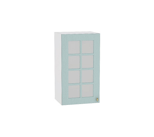 Шкаф верхний с 1-ой остекленной дверцей Прованс, цвет: Голубой
