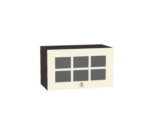 Шкаф верхний горизонтальный остекленный глубокий Прованс, цвет: Ваниль