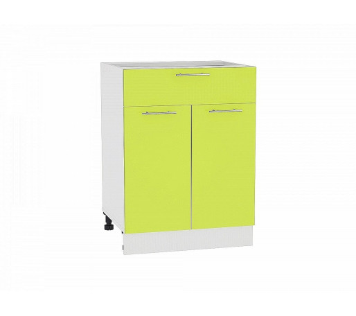 Шкаф нижний с 2-мя дверцами и ящиком Валерия-М, цвет: Лайм глянец