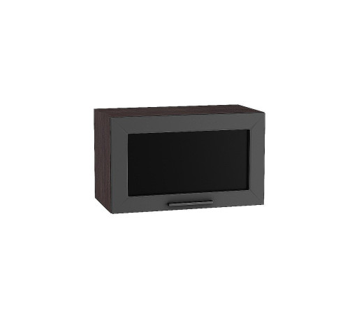 Шкаф верхний горизонтальный остекленный Глетчер, цвет: Маренго Силк