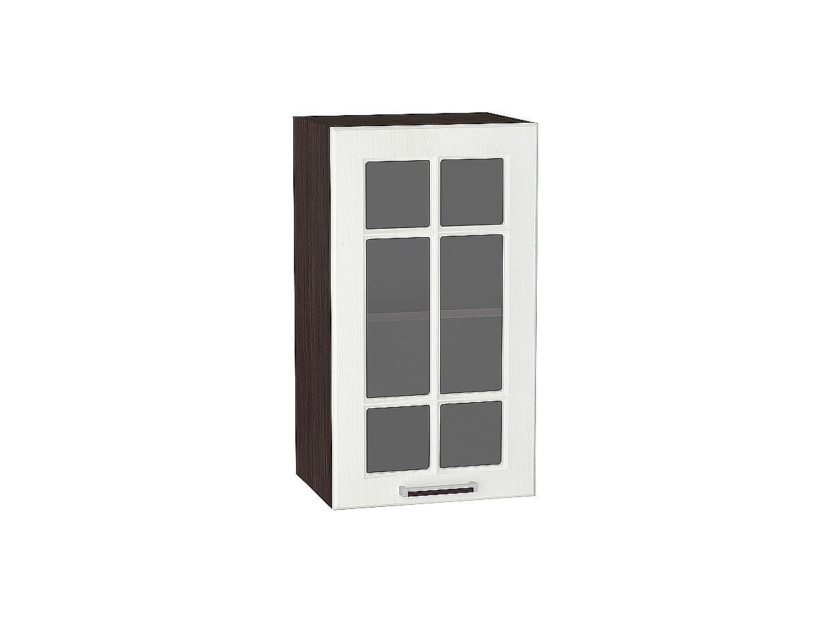 Шкаф верхний с 1-ой остекленной дверцей Прага, цвет: Белое дерево Шкаф верхний с 1-ой остекленной дверцей Прага, цвет: Белое дерево