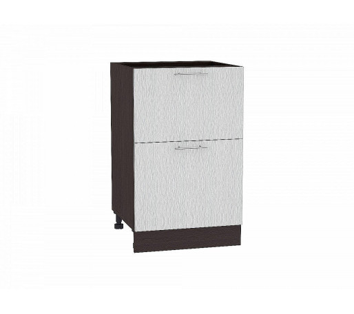 Шкаф нижний с 2-мя ящиками Валерия-М, цвет: Серый металлик дождь светлый