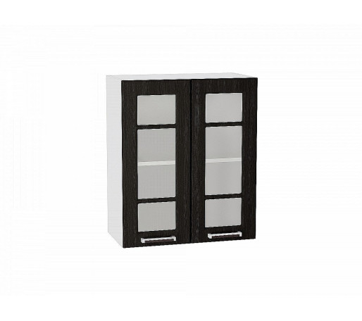 Шкаф верхний с 2-мя остекленными дверцами Прага, цвет: Венге Премиум