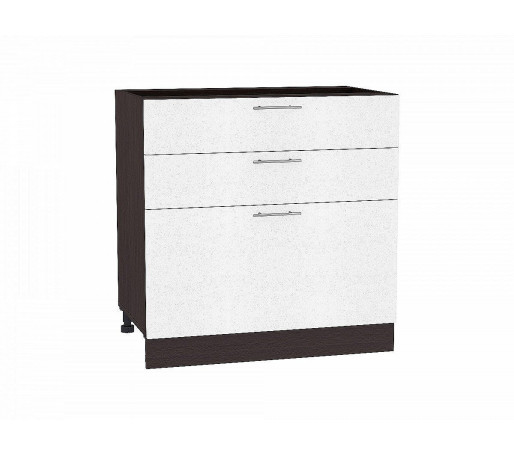 Шкаф нижний с 3-мя ящиками Валерия-М, цвет: Белый металлик