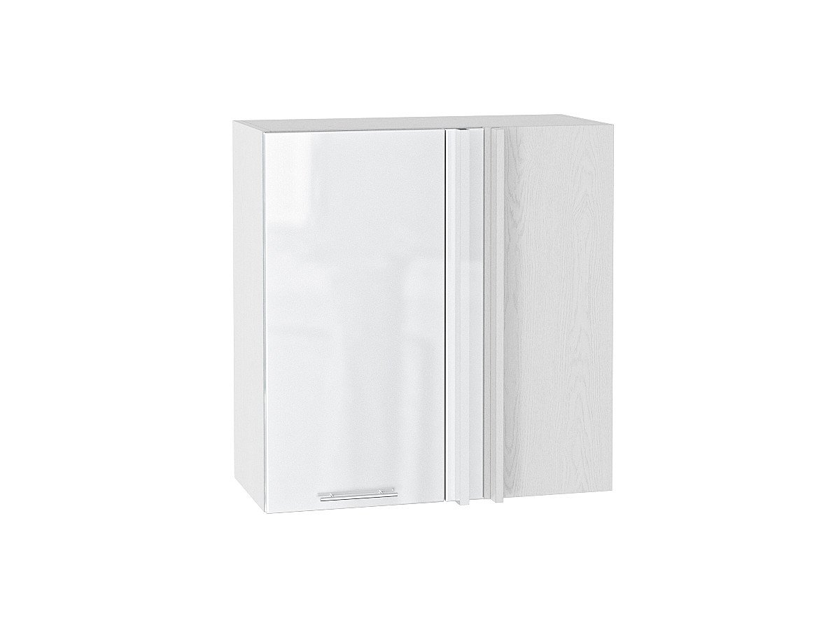 Шкаф верхний прямой угловой Валерия-М, цвет: Белый глянец Шкаф верхний прямой угловой Валерия-М, цвет: Белый глянец