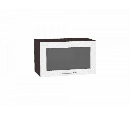 Шкаф верхний горизонтальный остекленный Валерия-М, цвет: Белый металлик