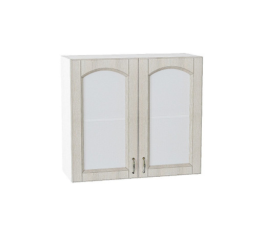 Шкаф верхний с 2-мя остекленными дверцами Верона, цвет: Ясень золото