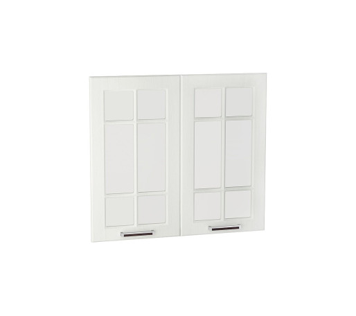 Комплект фасадов Прага со стеклом для каркаса Ф-55 В800, цвет: Белое дерево