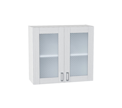 Шкаф верхний с 2-мя остекленными дверцами Лофт, цвет: Snow Veralinga