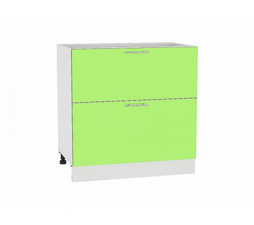 Шкаф нижний с 2-мя ящиками Валерия-М, цвет: Салатовый глянец