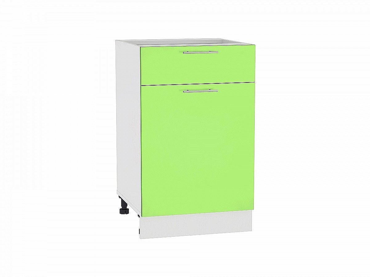 Шкаф нижний с 1-ой дверцей и ящиком Валерия-М, цвет: Салатовый глянец Шкаф нижний с 1-ой дверцей и ящиком Валерия-М, цвет: Салатовый глянец