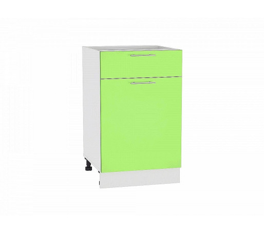 Шкаф нижний с 1-ой дверцей и ящиком Валерия-М, цвет: Салатовый глянец